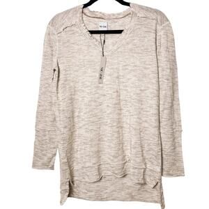 NIC+ZOE Weekend Warrior Sweater Neutral Mix Boho Rustic Distressed Grunge